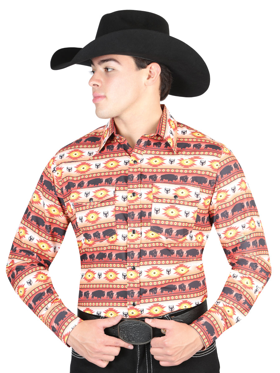 El General Western Shirt in Orange