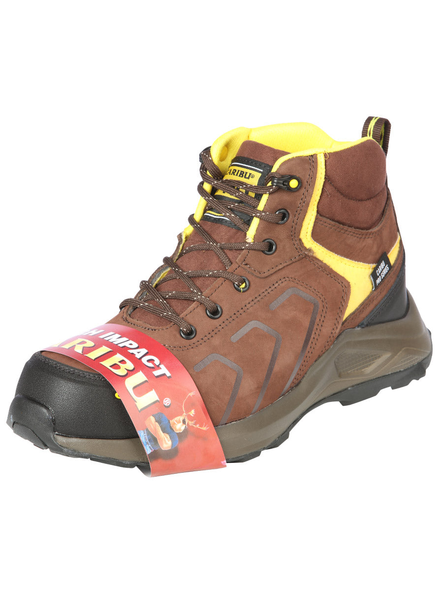 Work Shoe Caribu - Synthetic finish in Brown/Yellow