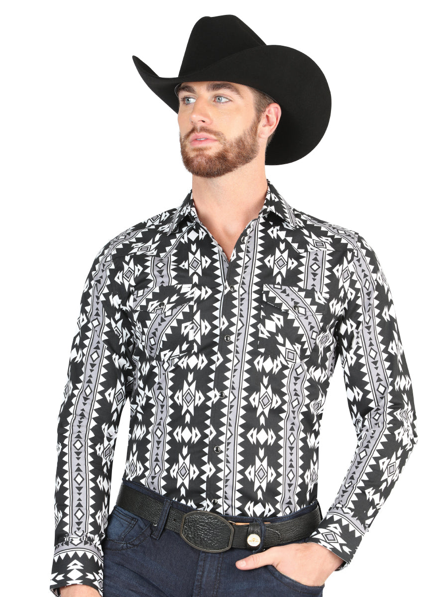 El General Casual Long Sleeve Shirt in Black