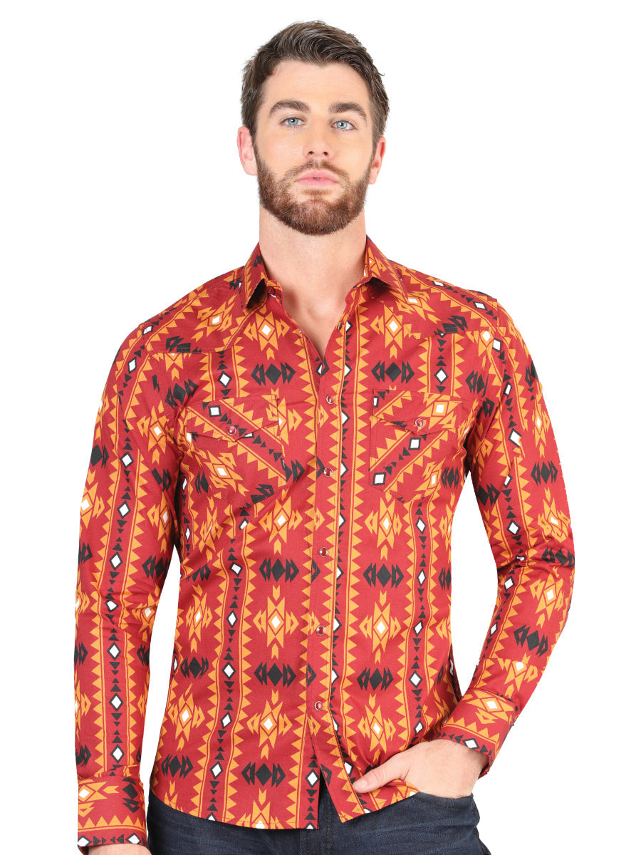 El General Casual Long-Sleeve Shirt in Brick