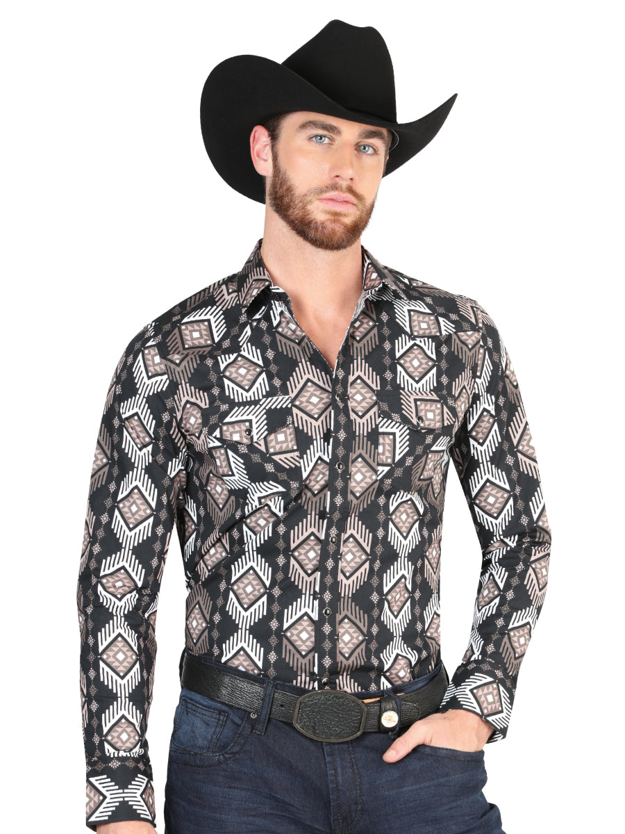 El General Casual Long-Sleeve Shirt in Black