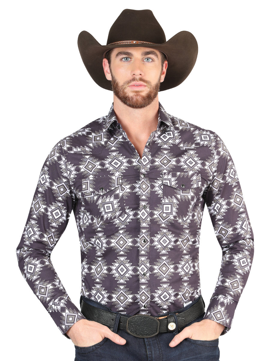El General Casual Long-Sleeve Shirt in Dark Blue