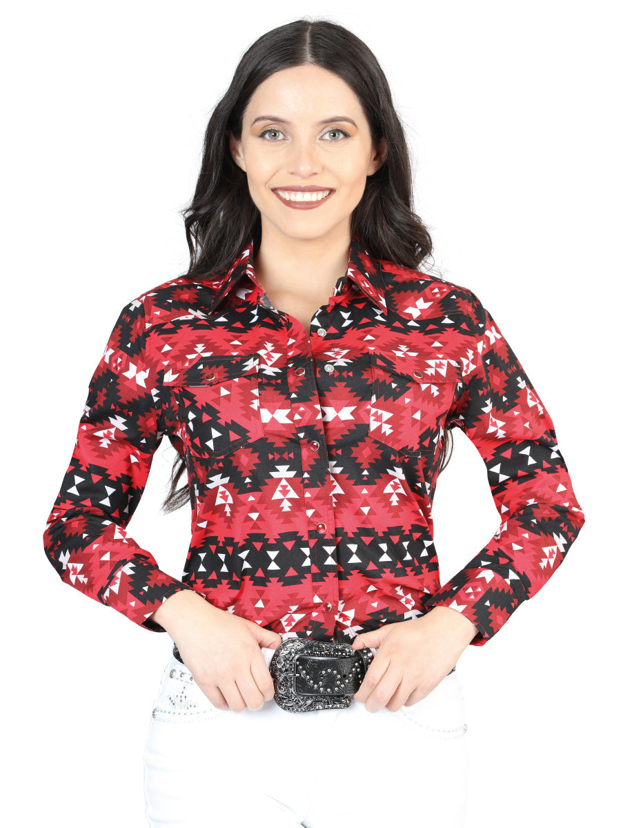 Casual Long-Sleeve Shirt by El General in Red