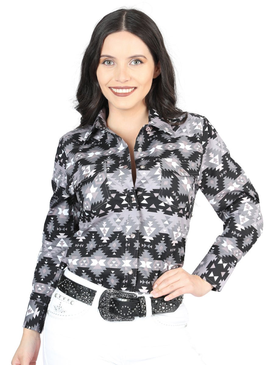 Casual Long-Sleeve Shirt by El General in Black
