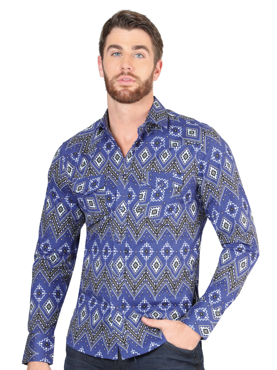 El General Casual Long-Sleeve Shirt in Blue