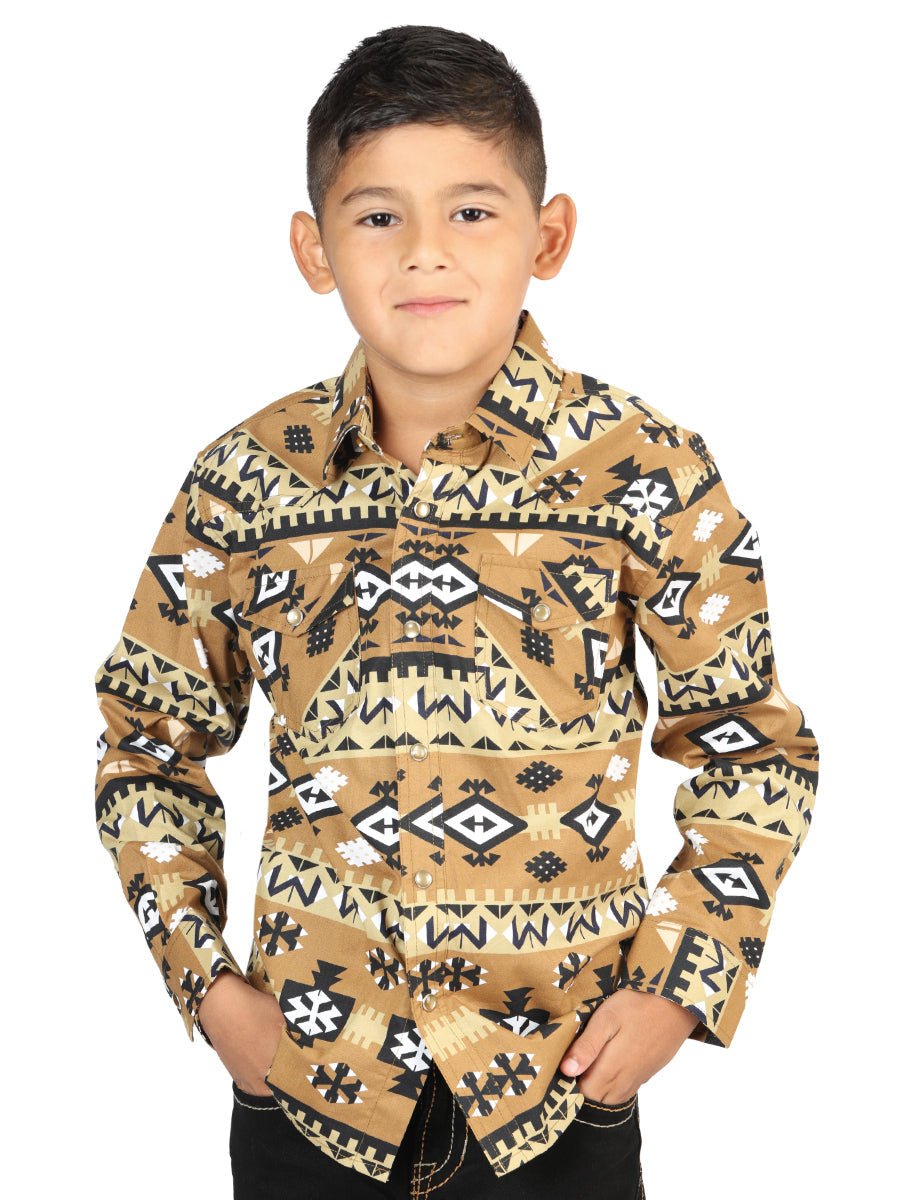 Casual Long-Sleeve Shirt by El General in Mustard