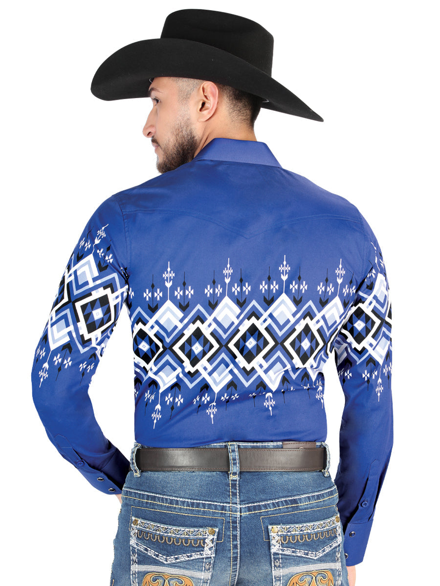 El General Casual Long Sleeve Shirt in Blue