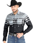 El General Casual Long Sleeve Shirt in Black/Gray