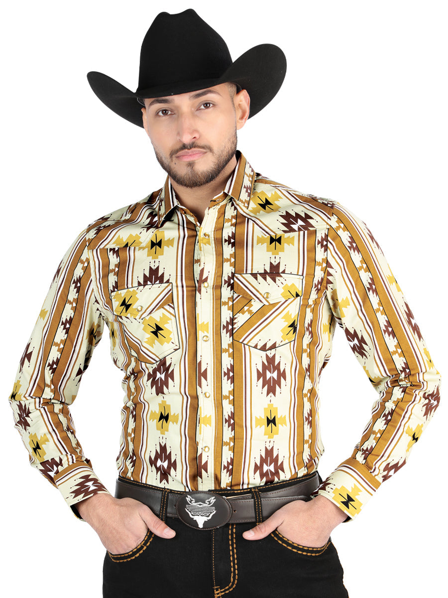 El General Casual Long Sleeve Shirt in Taupe