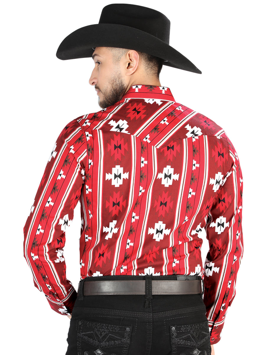El General Casual Long Sleeve Shirt in Red
