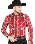 El General Casual Long Sleeve Shirt in Red