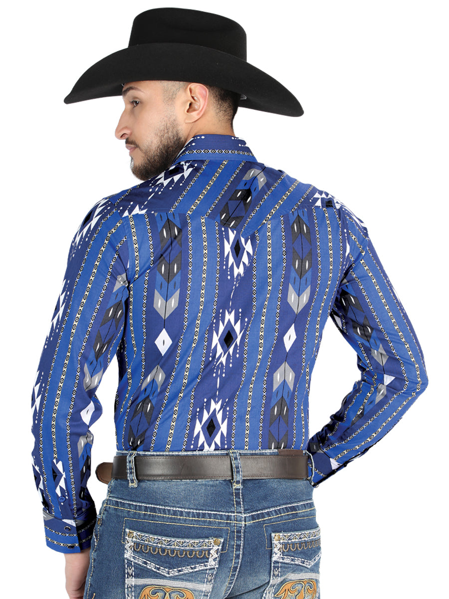 El General Casual Long Sleeve Shirt in Blue
