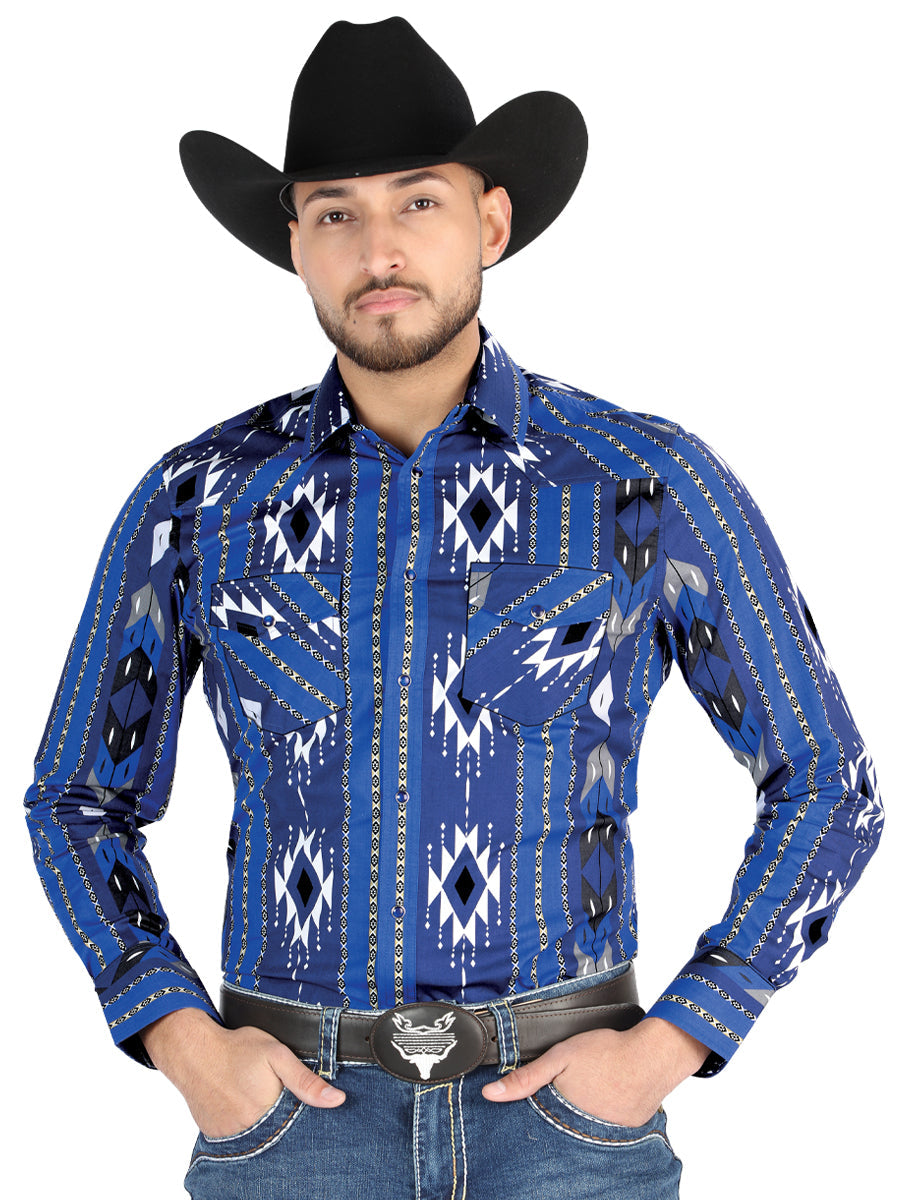 El General Casual Long Sleeve Shirt in Blue