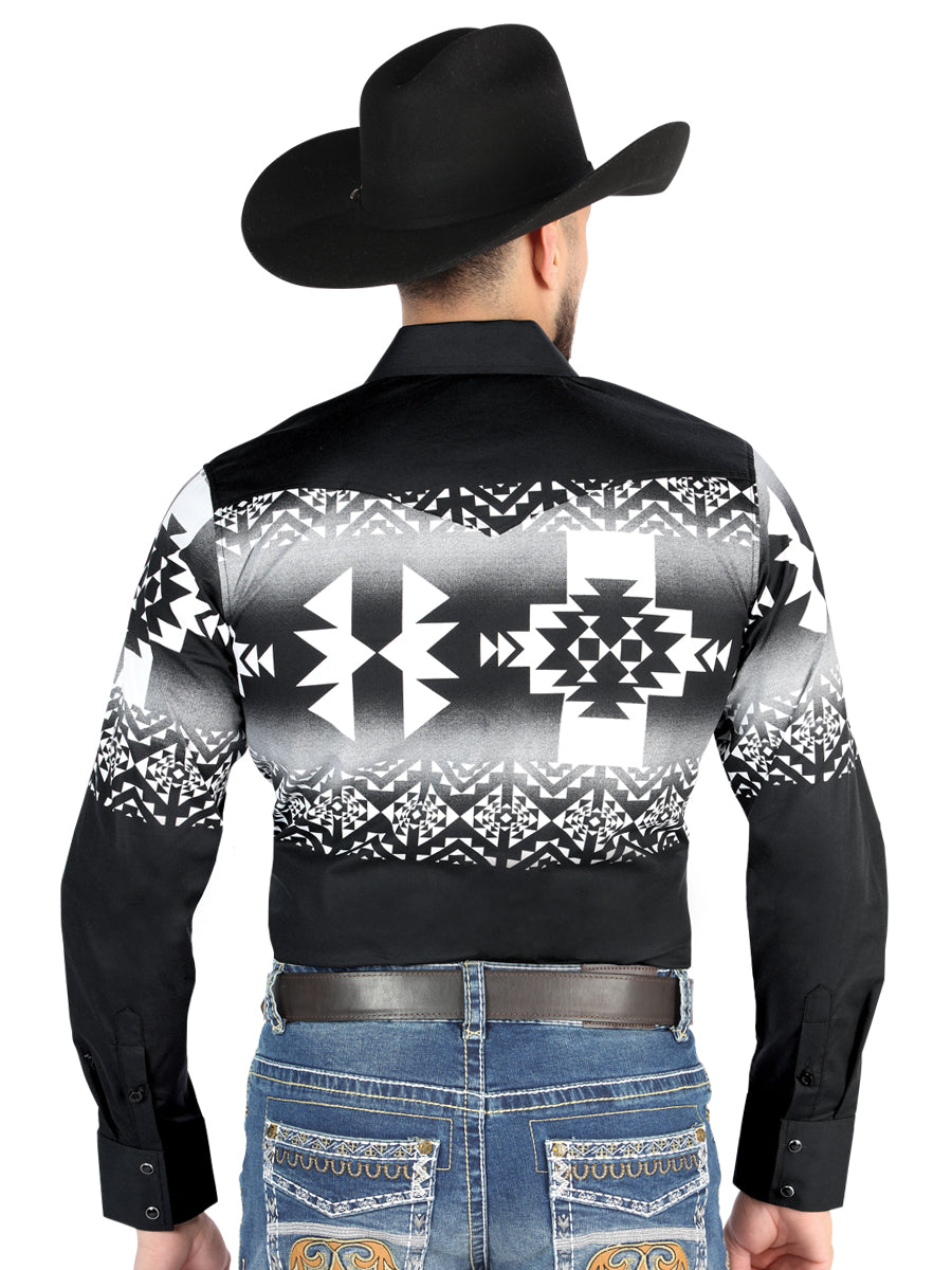 El General Casual Long Sleeve Shirt in Black