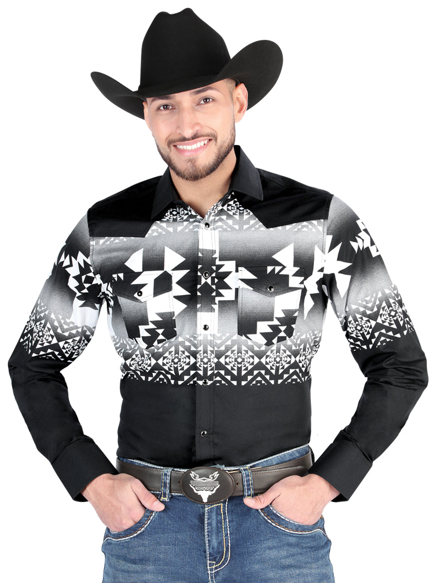 El General Casual Long Sleeve Shirt in Black