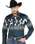 El General Casual Long Sleeve Shirt in Teal