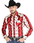 El General Casual Long Sleeve Shirt in Burgundy