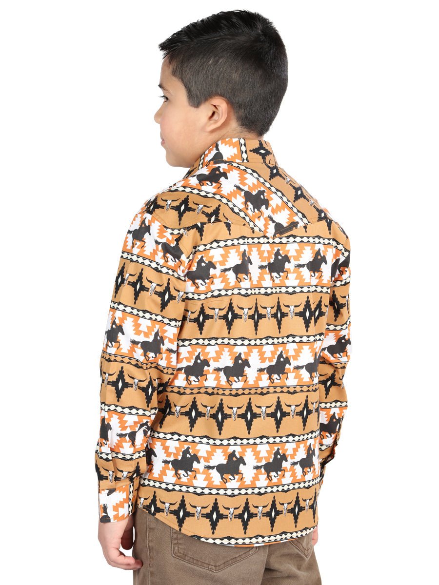 Casual Long-Sleeve Shirt by El General in Yellow