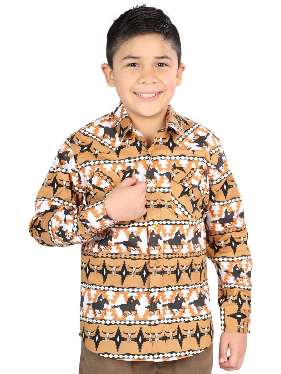 Casual Long-Sleeve Shirt by El General in Yellow