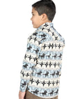 Casual Long-Sleeve Shirt by El General in Blue