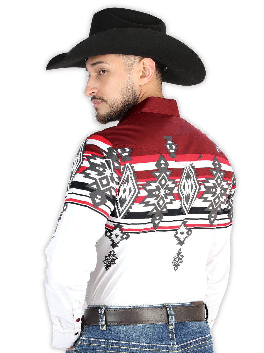 El General Casual Long Sleeve Shirt in Burgundy