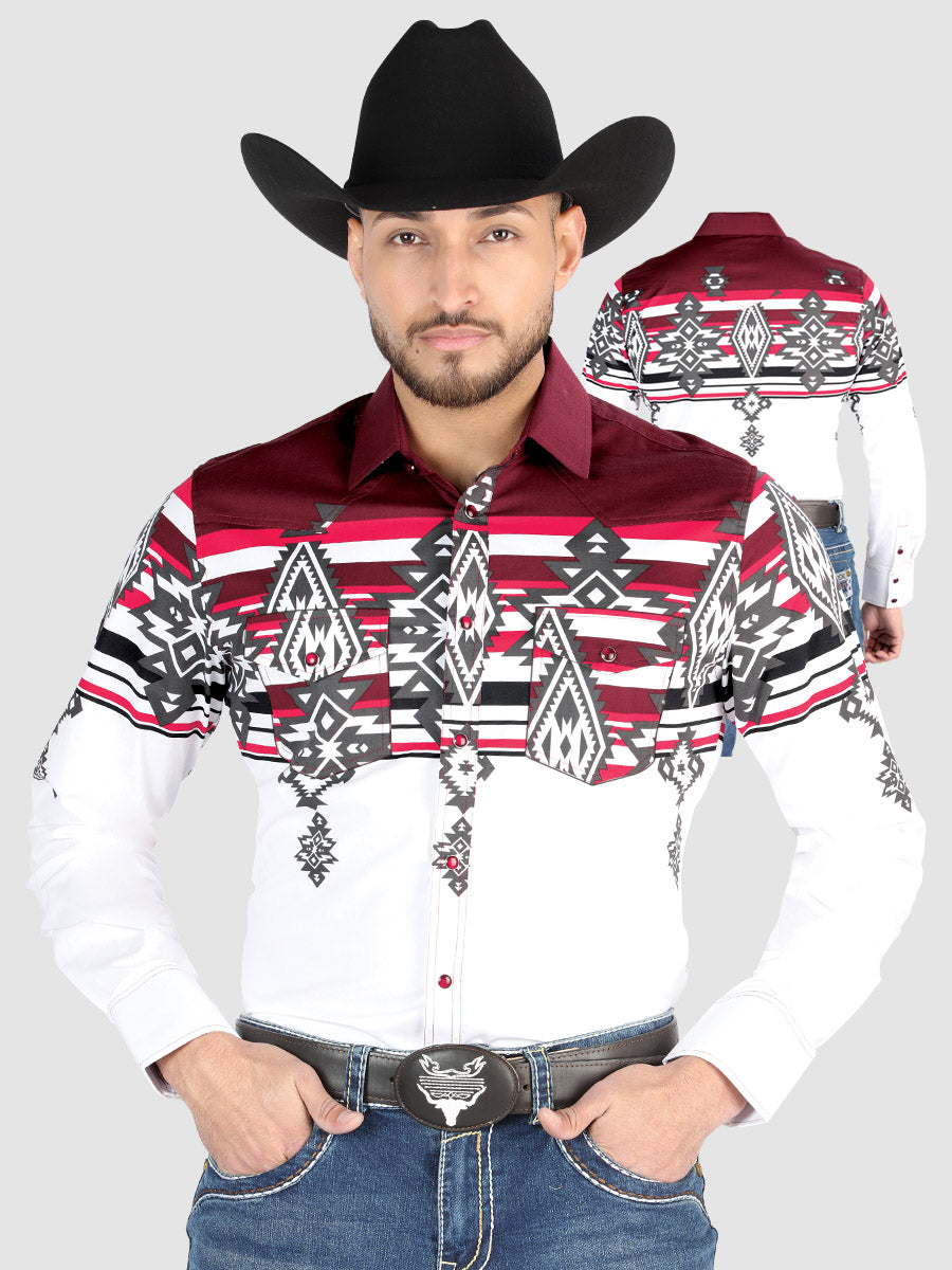 El General Casual Long Sleeve Shirt in Burgundy