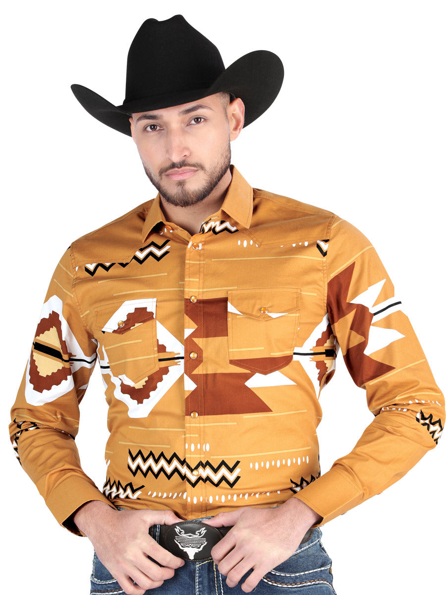 El General Casual Long Sleeve Shirt in Taupe