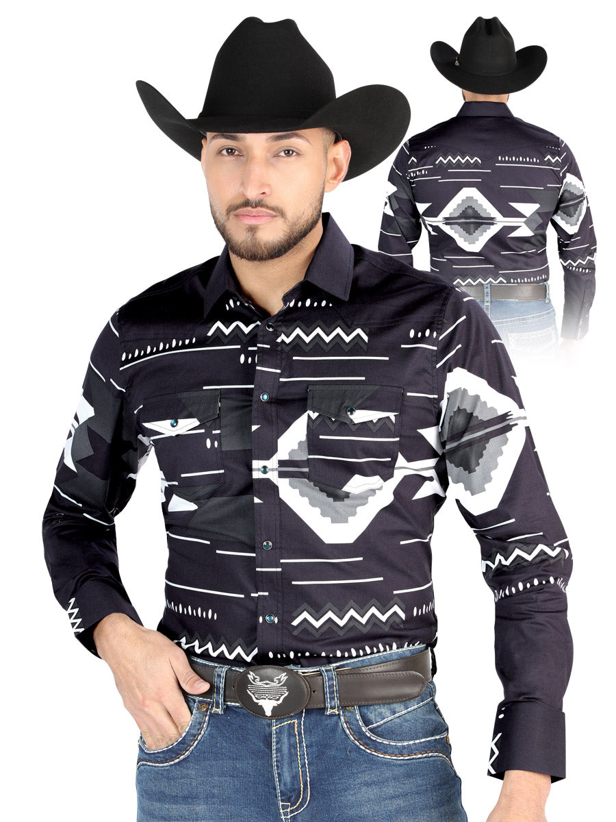 El General Casual Long Sleeve Shirt in Black