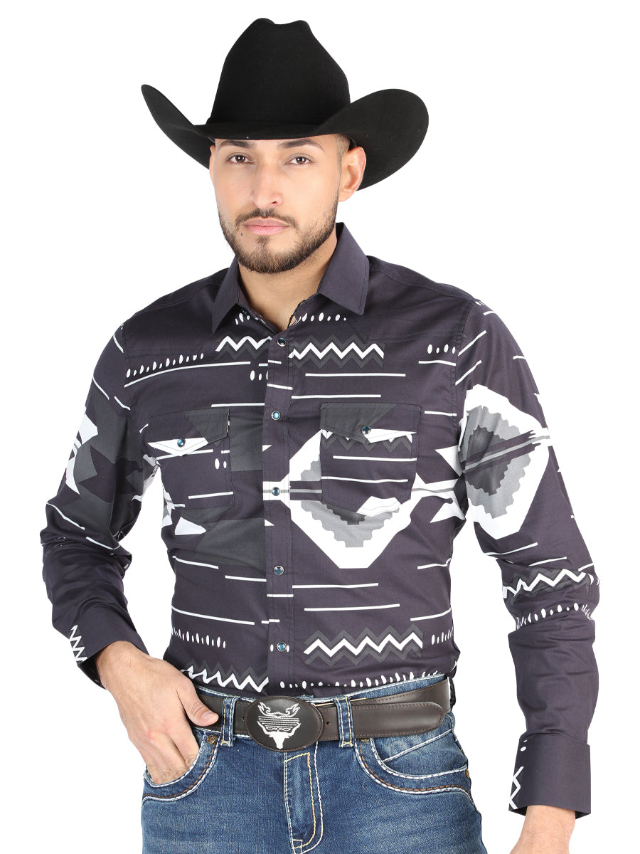 El General Casual Long Sleeve Shirt in Black