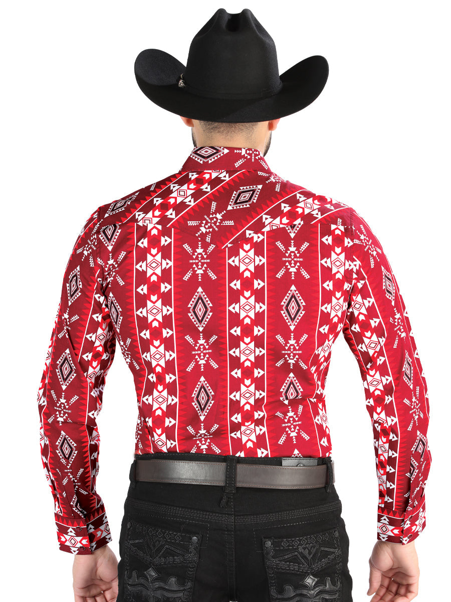 El General Casual Long Sleeve Shirt in Red