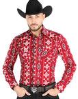 El General Casual Long Sleeve Shirt in Red