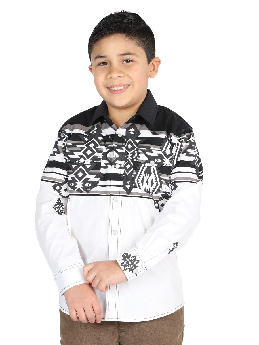 Casual Long-Sleeve Shirt by El General in Black
