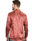 El General Burgundy/Gold Casual Long-Sleeve Shirt