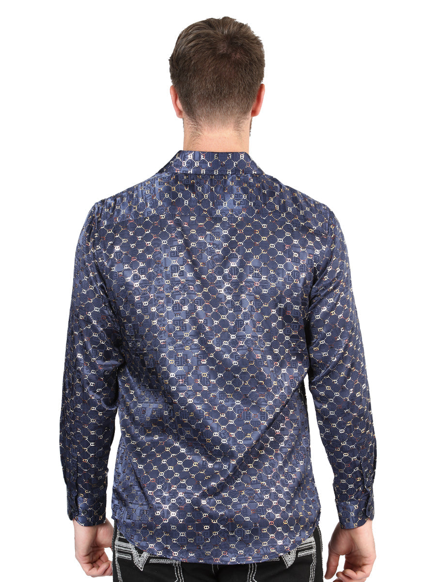 El General Navy/Gold Casual Long-Sleeve Shirt