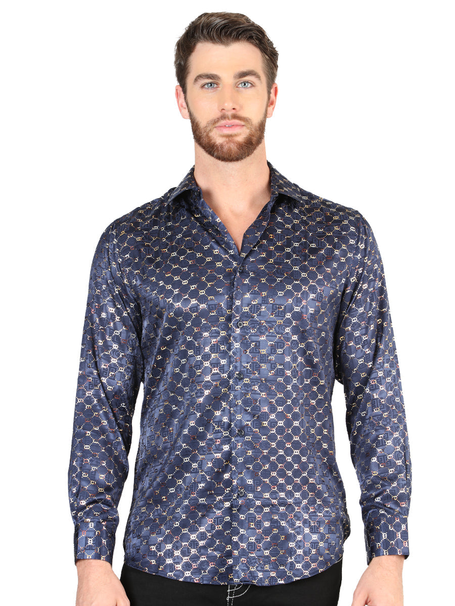 El General Navy/Gold Casual Long-Sleeve Shirt