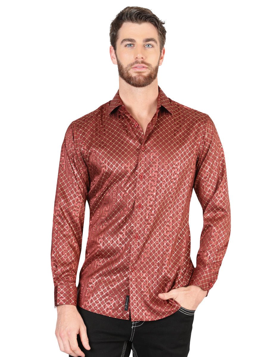 El General Burgundy Casual Long-Sleeve Shirt