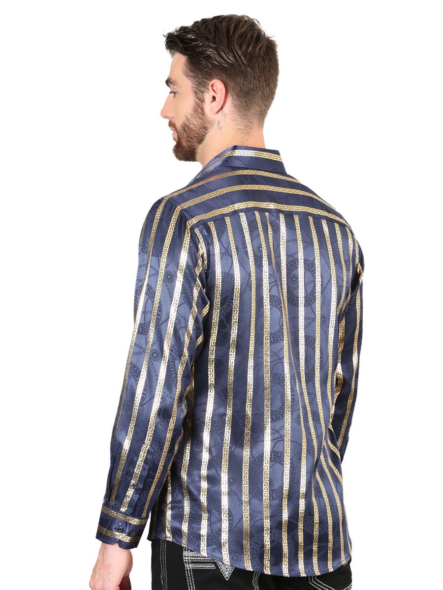 El General Navy/Gold Casual Long-Sleeve Shirt