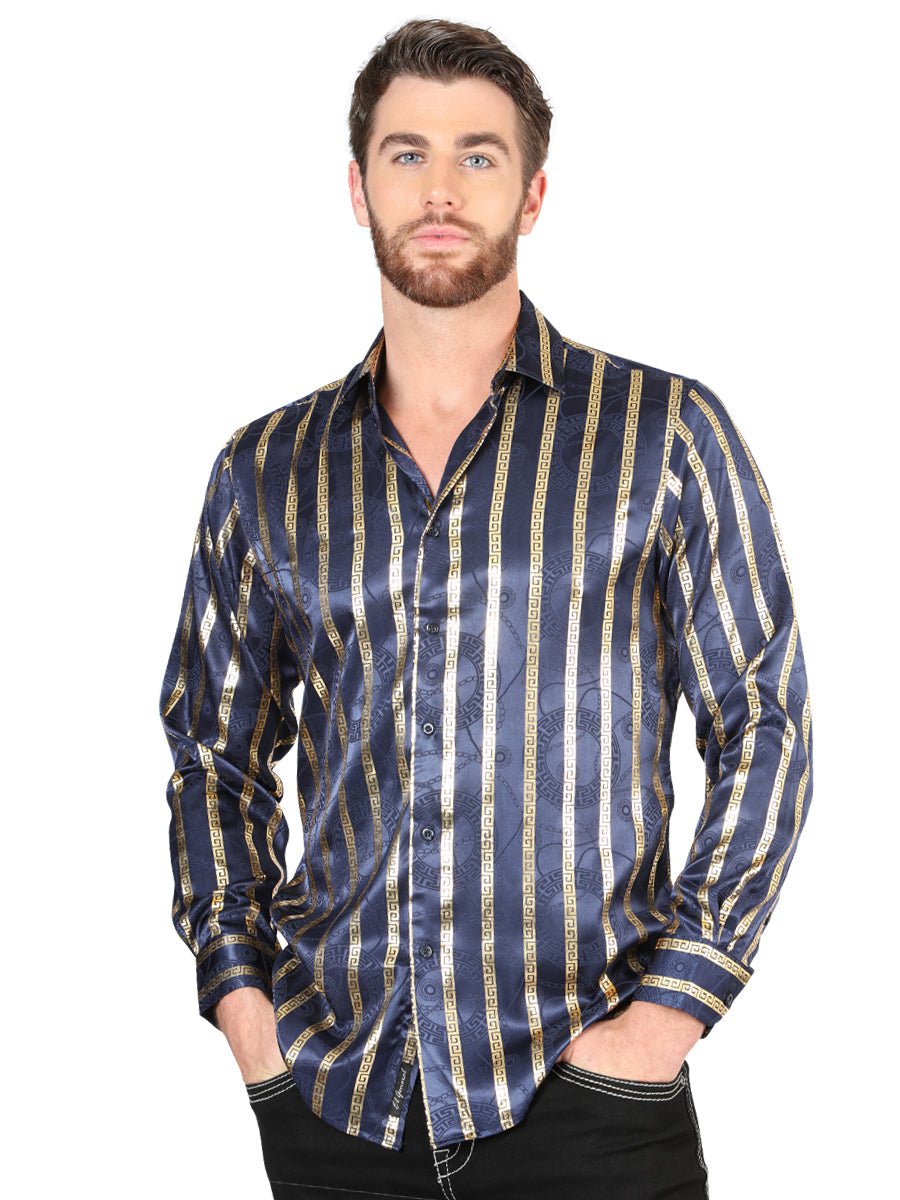 El General Navy/Gold Casual Long-Sleeve Shirt