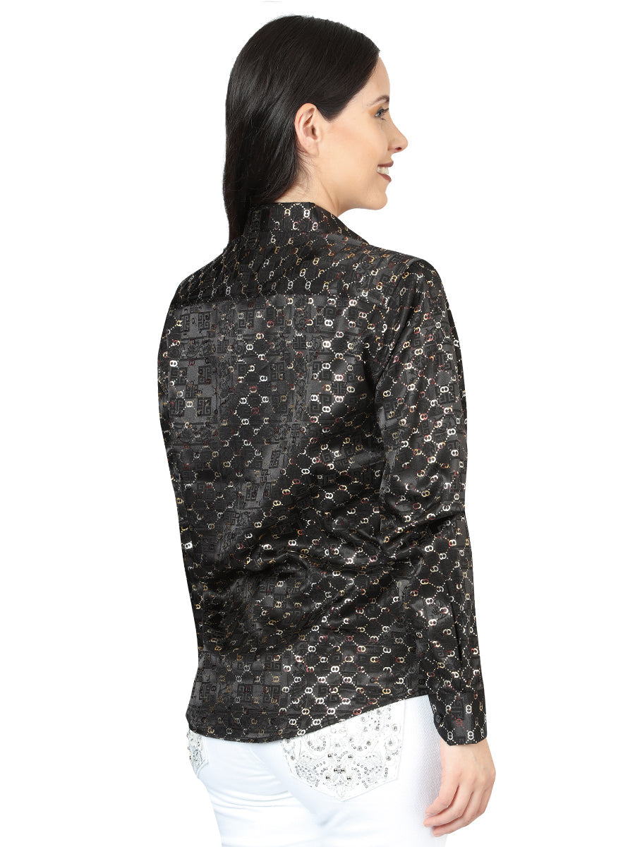 El General Casual Long-Sleeve Shirt in Black/Gold