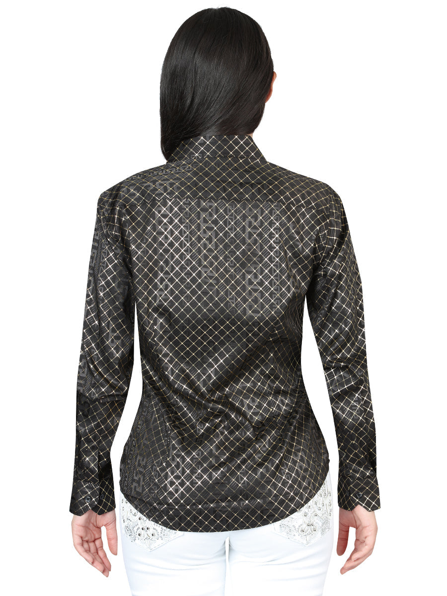 El General Casual Long-Sleeve Shirt in Black/Gold