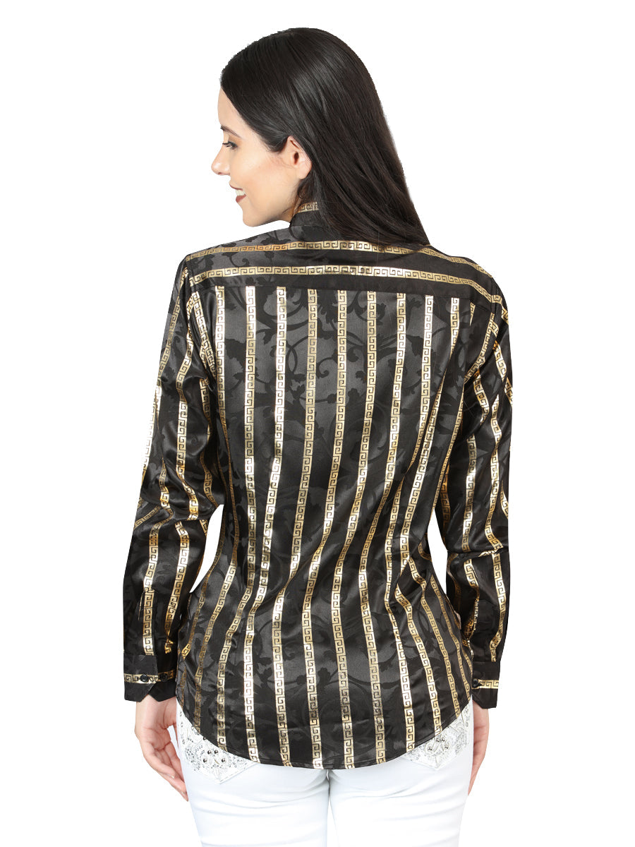 El General Casual Long-Sleeve Shirt in Black/Gold