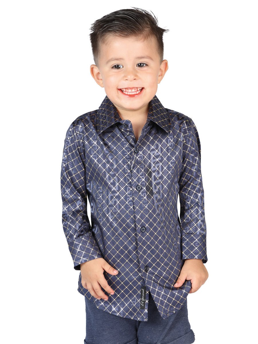 El General Navy Blue Casual Long-Sleeve Shirt