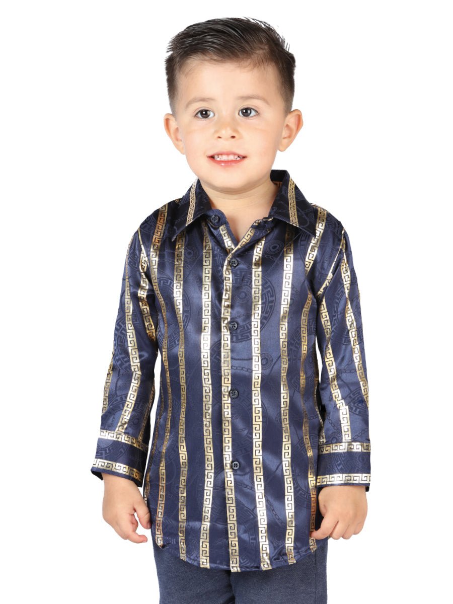 El General Navy/Gold Casual Long-Sleeve Shirt