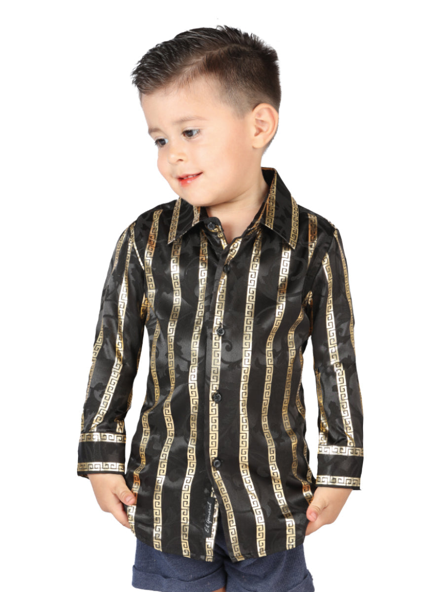 El General Black/Gold Casual Long-Sleeve Shirt