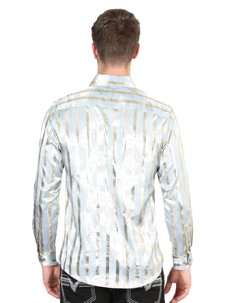 El General Grey/Gold Casual Long-Sleeve Shirt