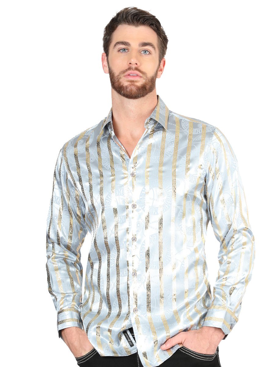 El General Grey/Gold Casual Long-Sleeve Shirt
