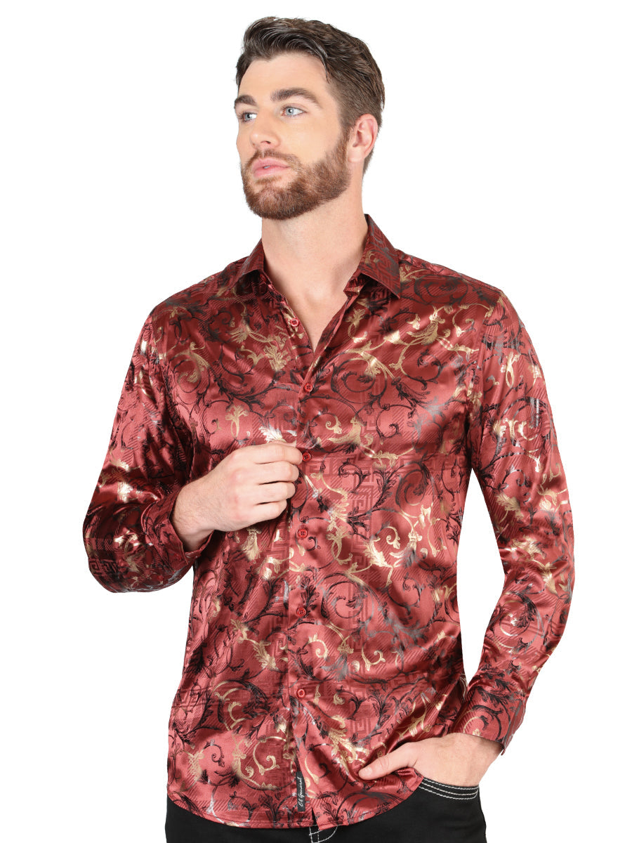 El General Burgundy Casual Long-Sleeve Shirt