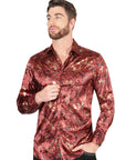 El General Burgundy Casual Long-Sleeve Shirt