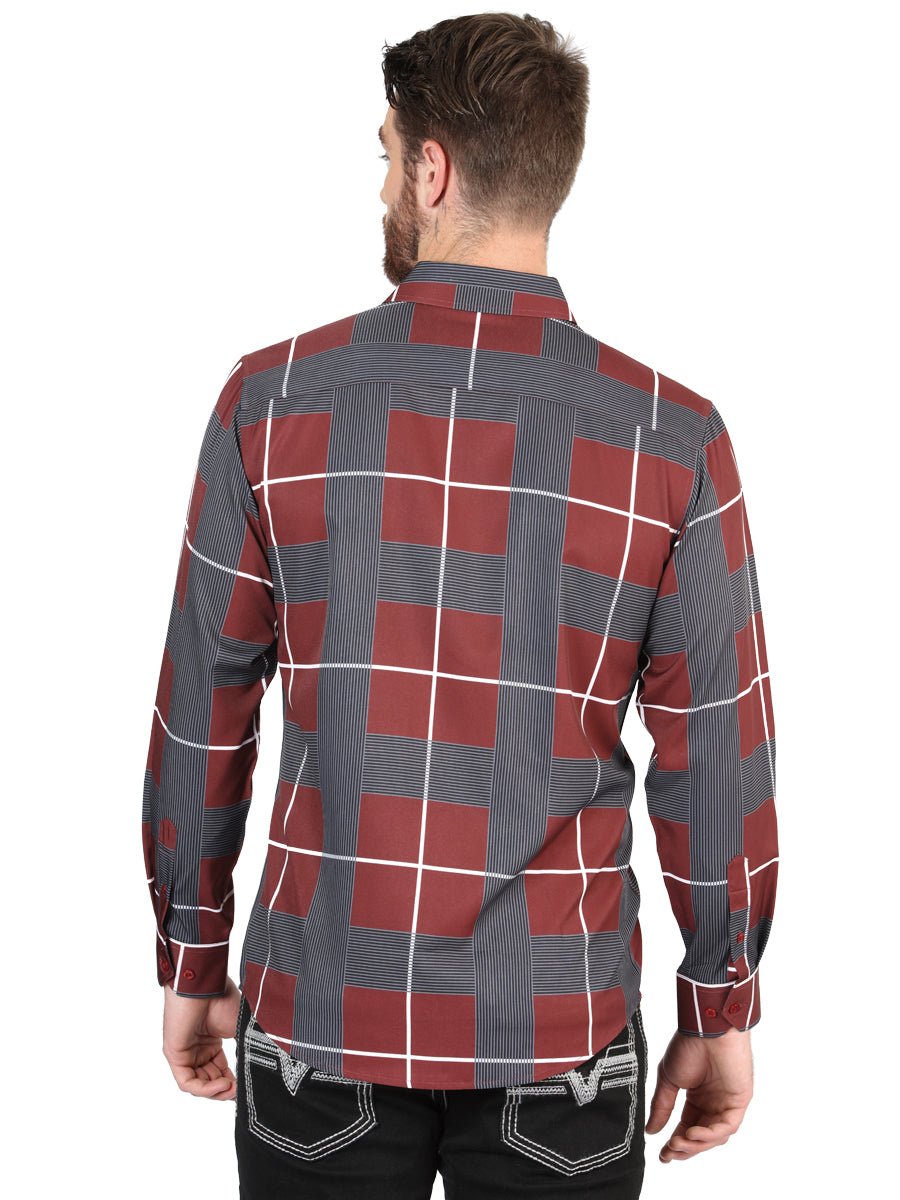 El General Burgundy Casual Long-Sleeve Shirt