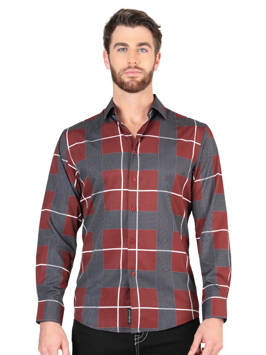 El General Burgundy Casual Long-Sleeve Shirt